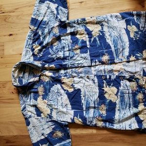 Op mens hawaiian button down shirt size L